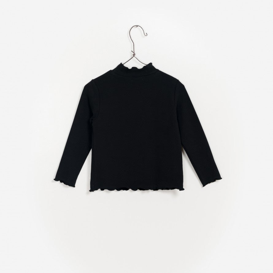 Girls Black Cotton Sweater