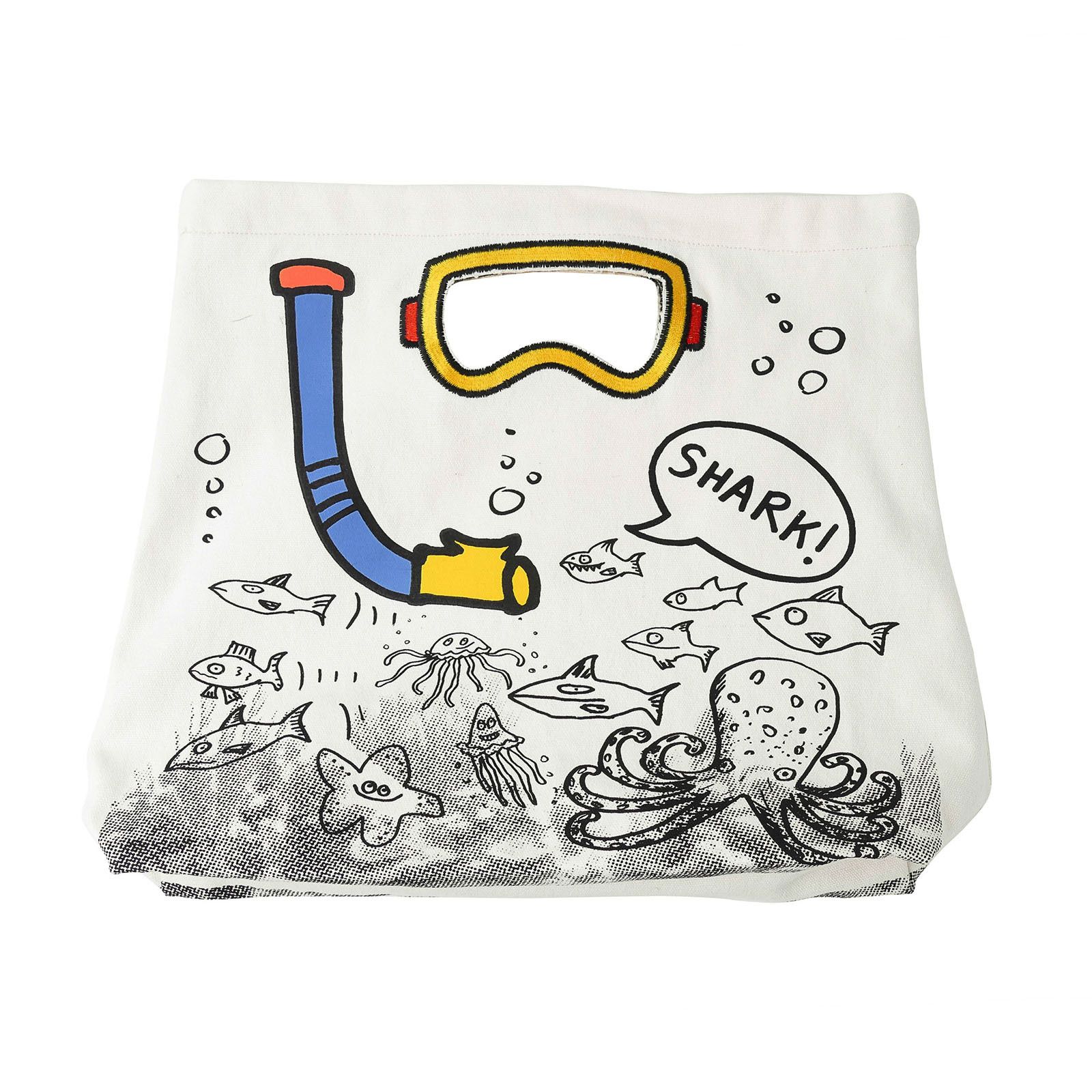 Boys White Handbag With Underwater World Print Trims - CÉMAROSE | Children's Fashion Store - 1