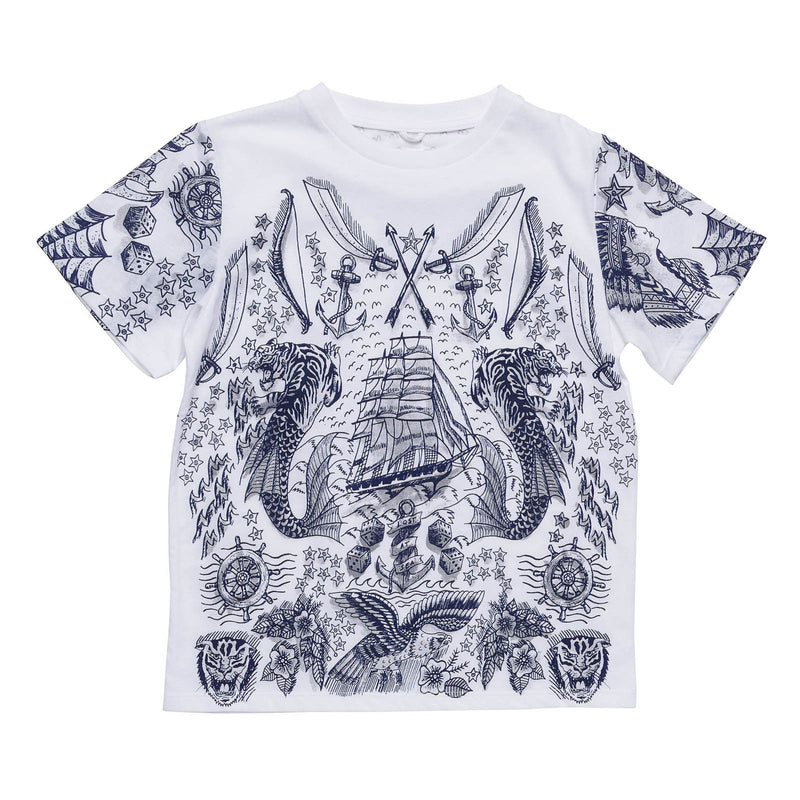 Boys White Cotton Yeti Printed T-Shirt - CÉMAROSE | Children's Fashion Store
