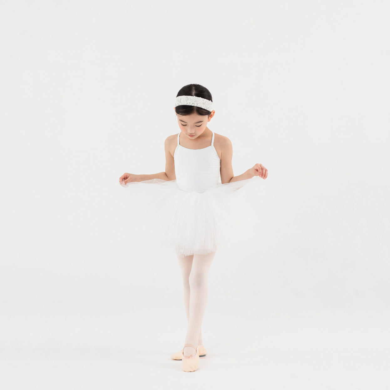 Girls White Ballet Skirt