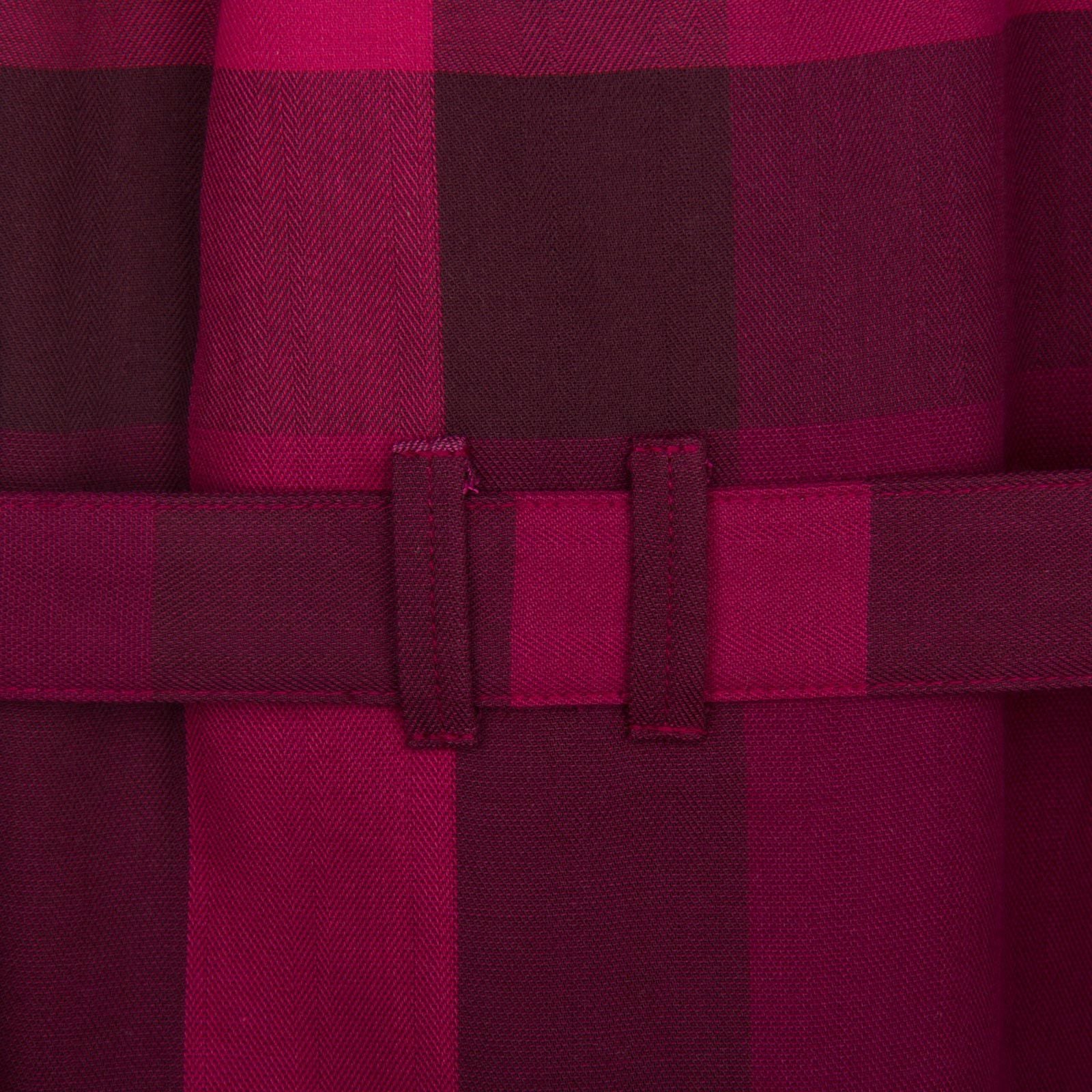 Girls Dark Pink Cotton Check Dress With Bow Belt - CÉMAROSE | Children's Fashion Store - 3