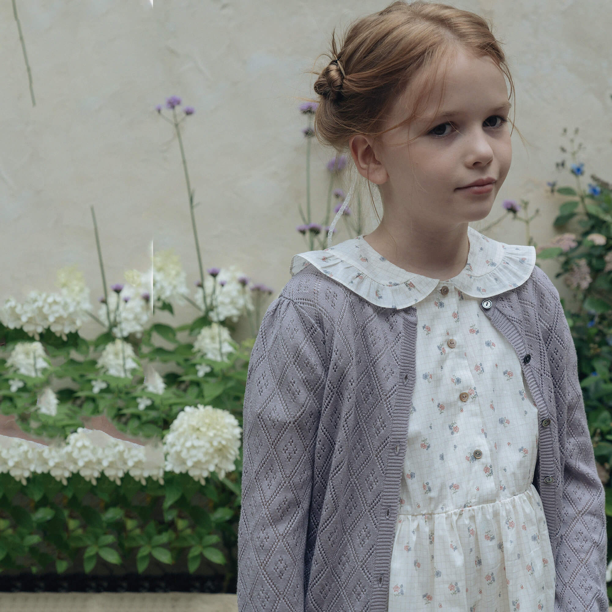 Girls Violet Knit Cardigan