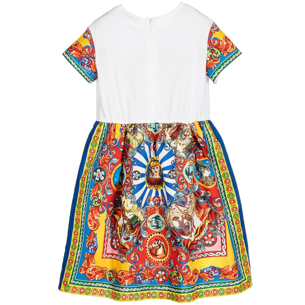 Girls Muliticolor Teatro Pupi Printed Dress - CÉMAROSE | Children's Fashion Store - 3