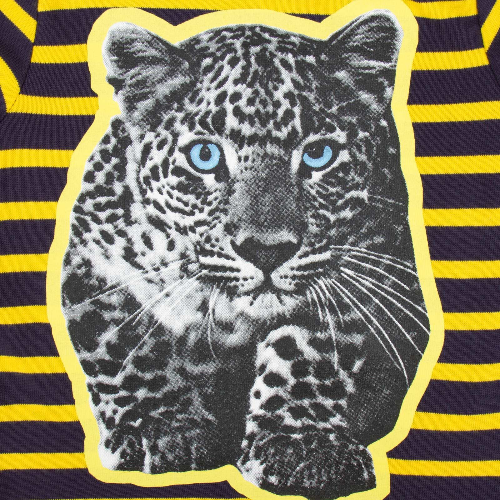 Ted Baby Navy Blue&Yellow Stripe Leopard Trims T-Shirt - CÉMAROSE | Children's Fashion Store - 3