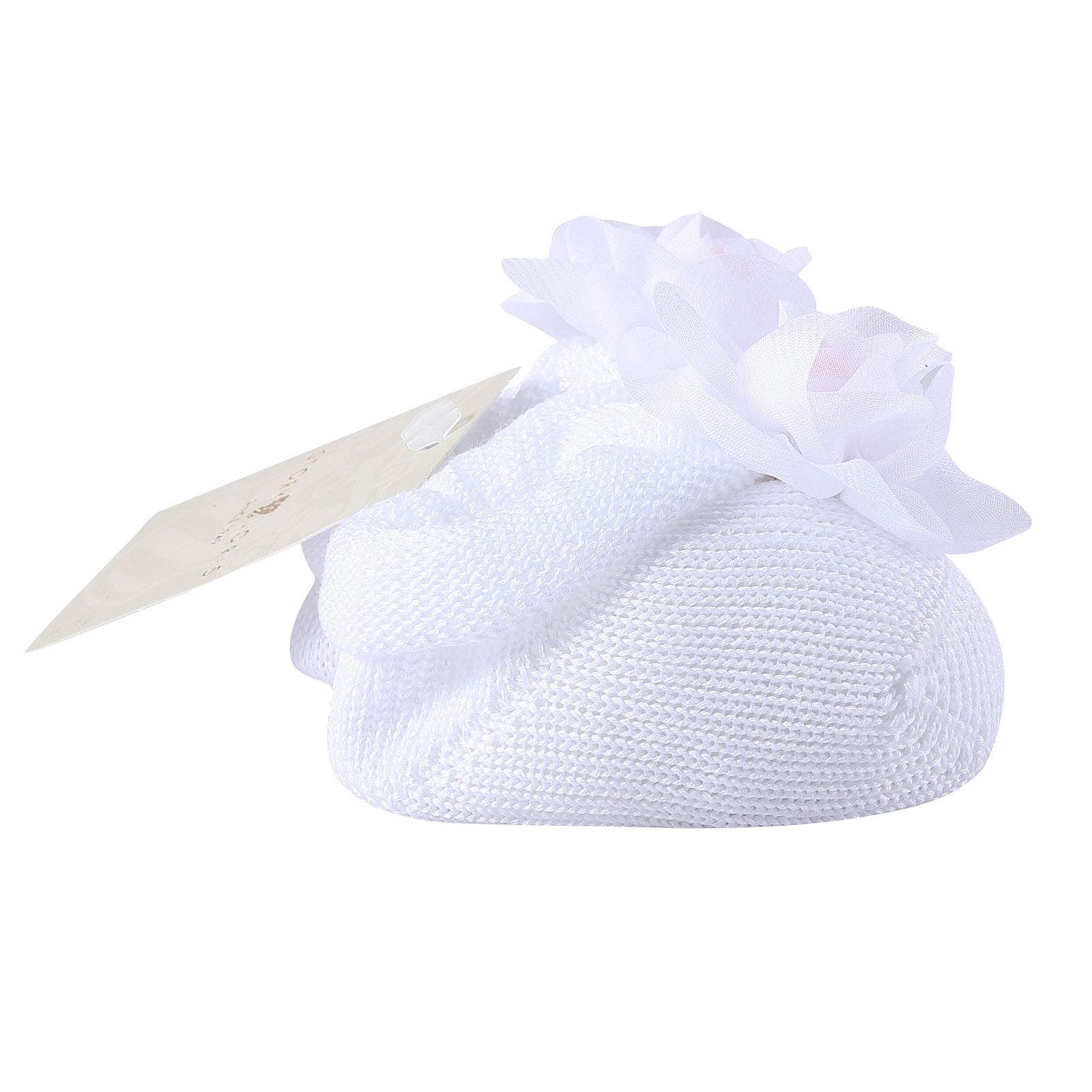 Baby White Knitted Cotton Rose Shoes&Hair Band Gift Set - CÉMAROSE | Children's Fashion Store - 3