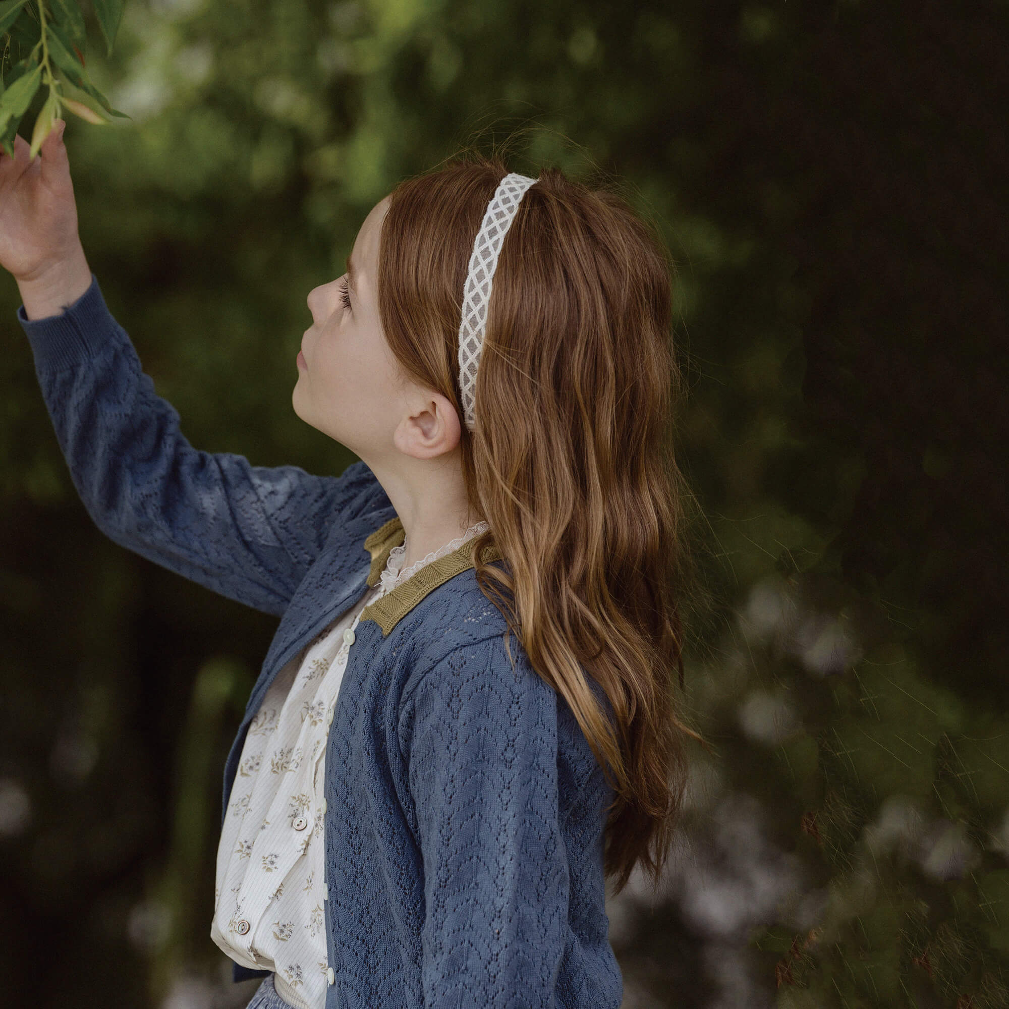Girls Blue Knit Cardigan