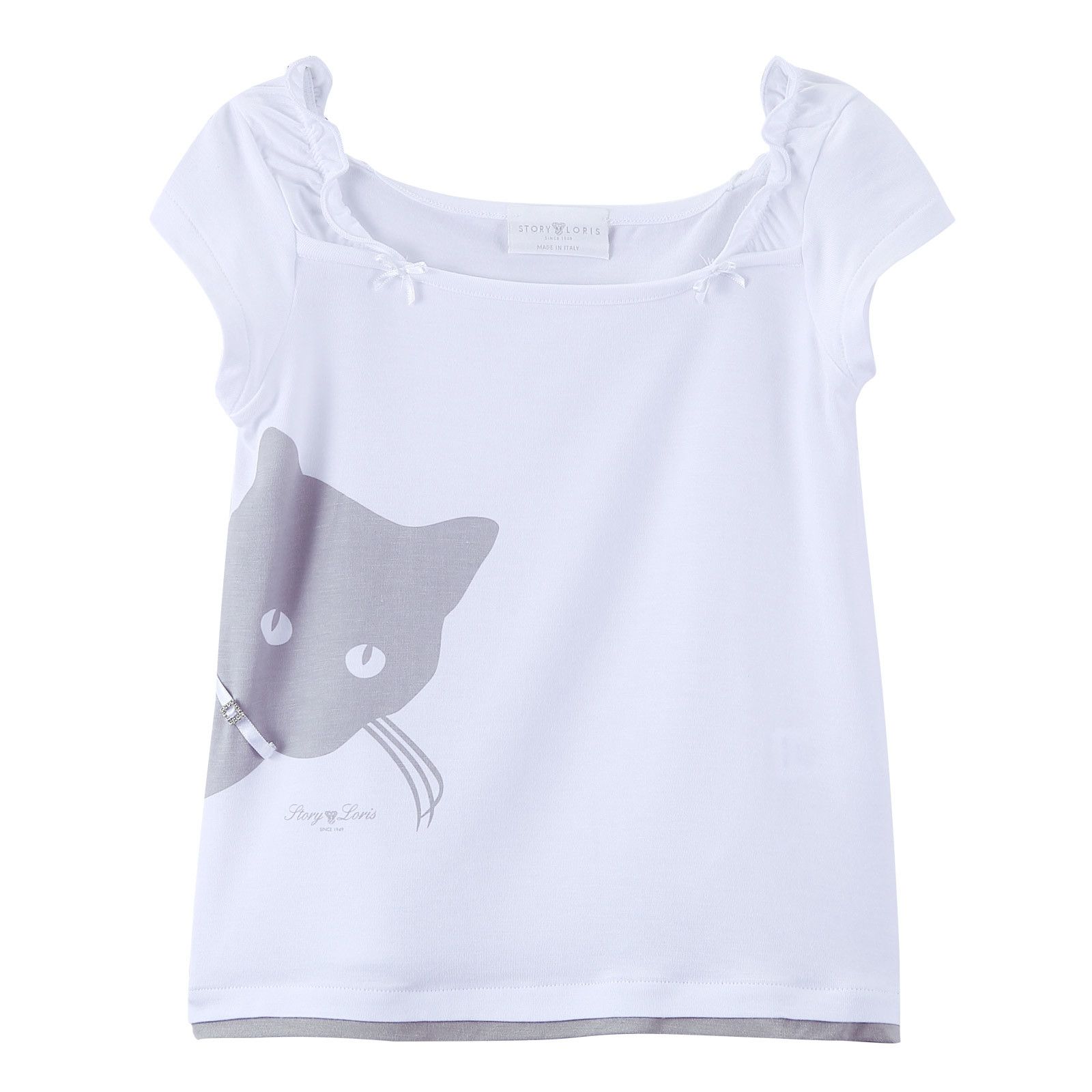 Girls Ivory Cat Printed Top&Bottom  Pyjama - CÉMAROSE | Children's Fashion Store - 3