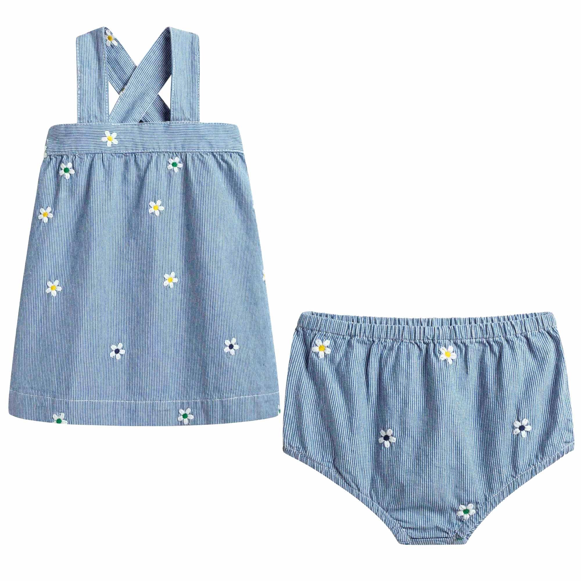 Baby Girls Blue Striped Sun Dress