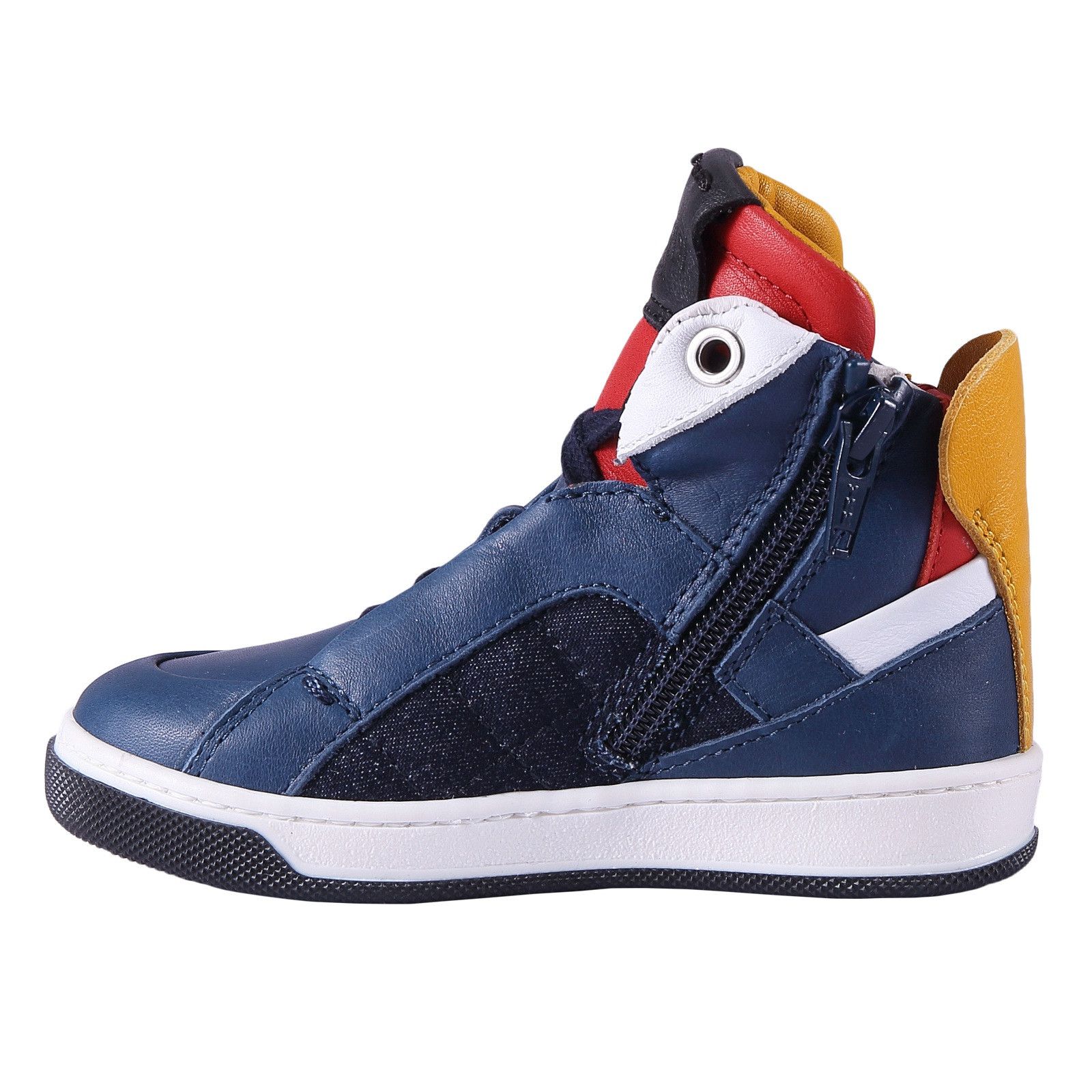 Boys Blue 'Monster' Leather High-Top Trainers - CÉMAROSE | Children's Fashion Store - 3