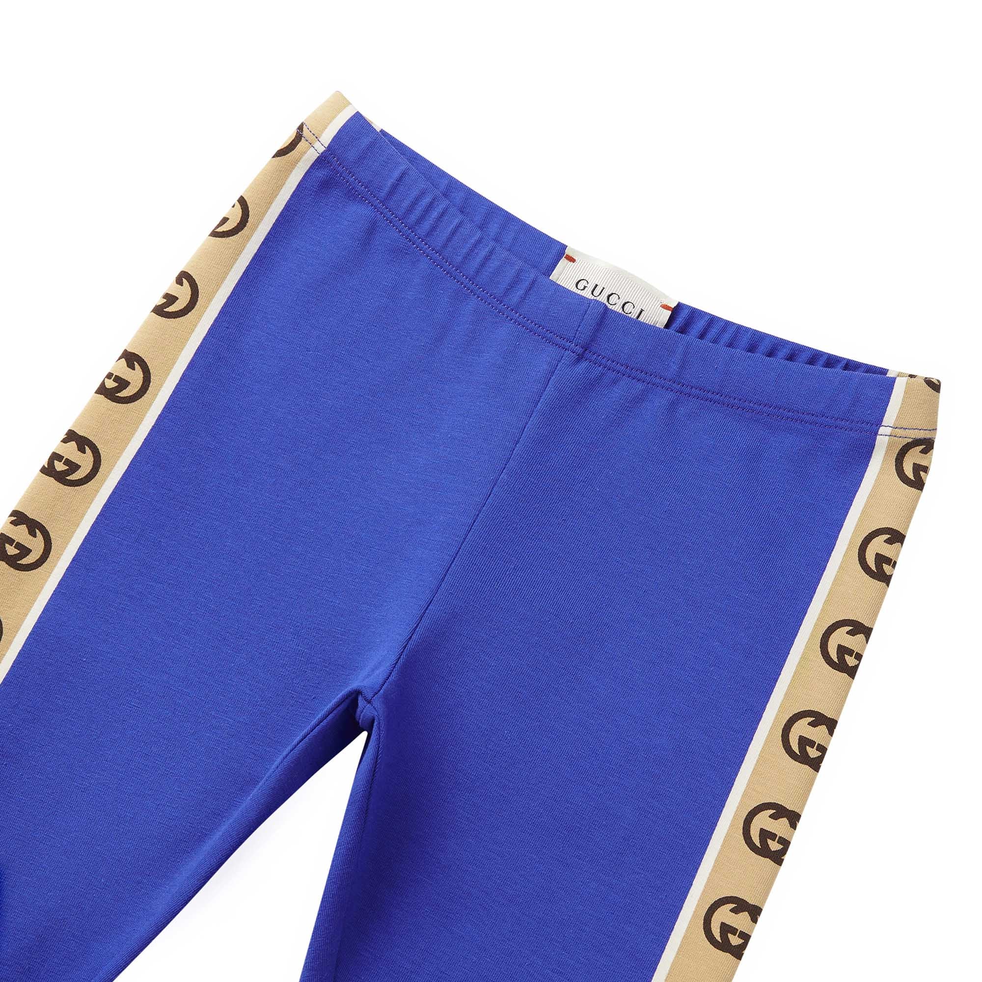 Baby Boys Blue Logo Cotton Leggings