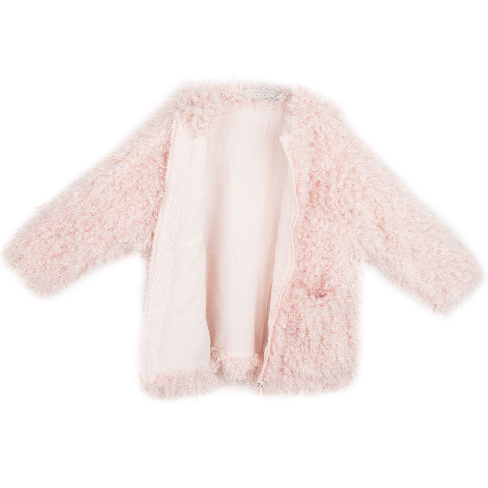 Sparkles Girls Pink Fluffy Coat With Two Pockets - CÉMAROSE | Children's Fashion Store - 3