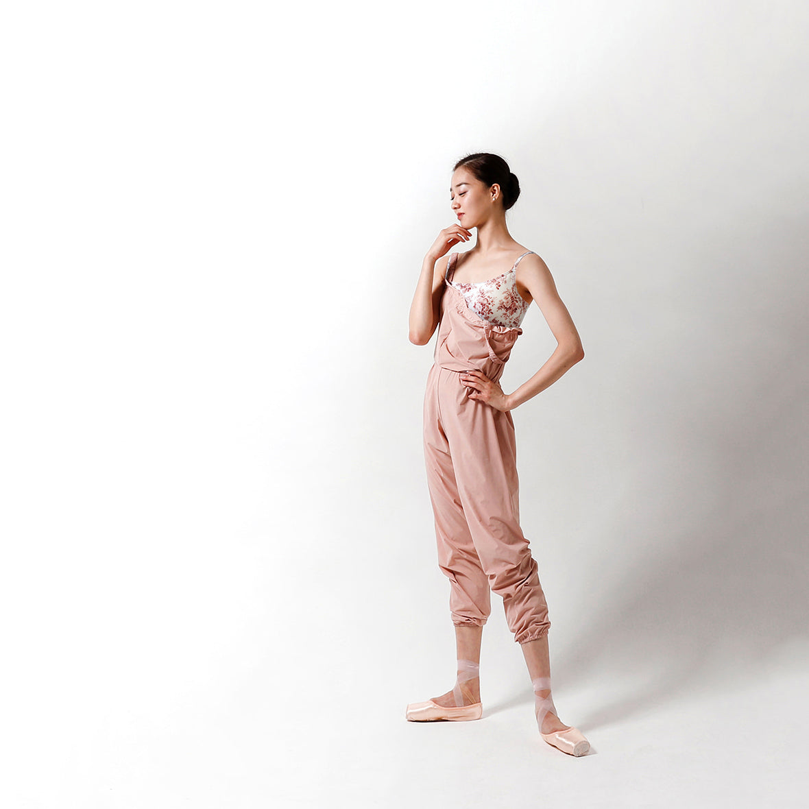 Girls Pink Ballet Warm Up Jumpsuit