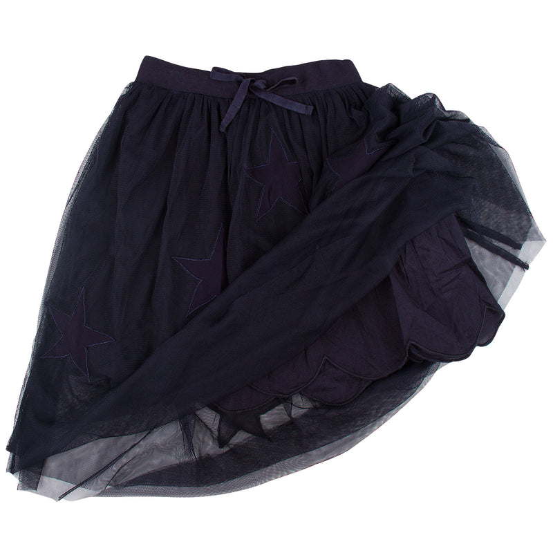 Amalie Girls Navy Blue Stars Embroidered Skirt - CÉMAROSE | Children's Fashion Store - 3