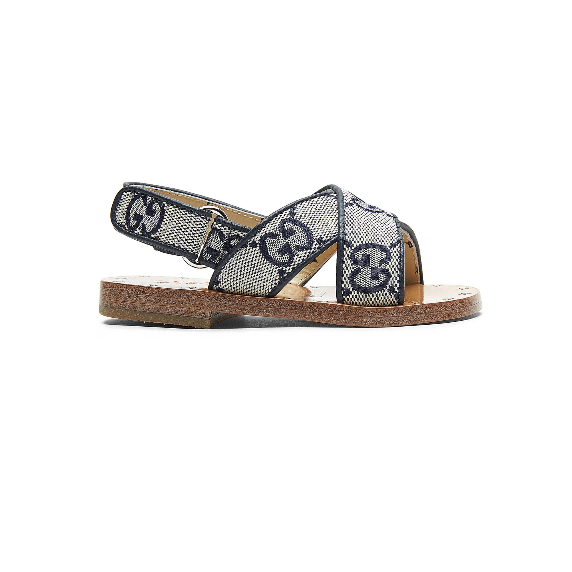 Baby Girls Blue GG Leather Sandals