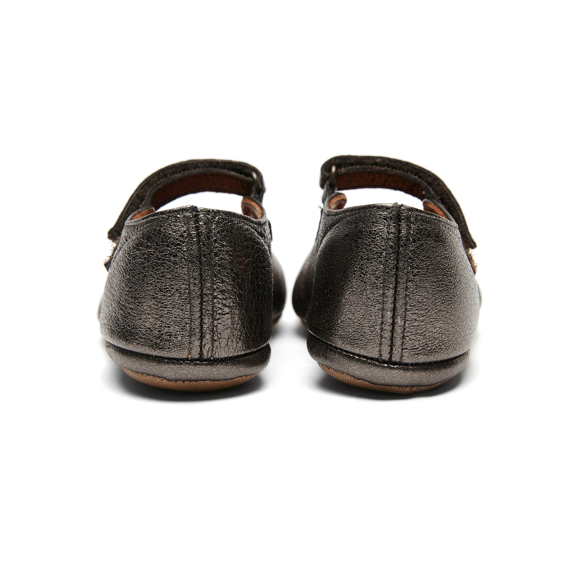 Girls Charcoal Leather Shoes