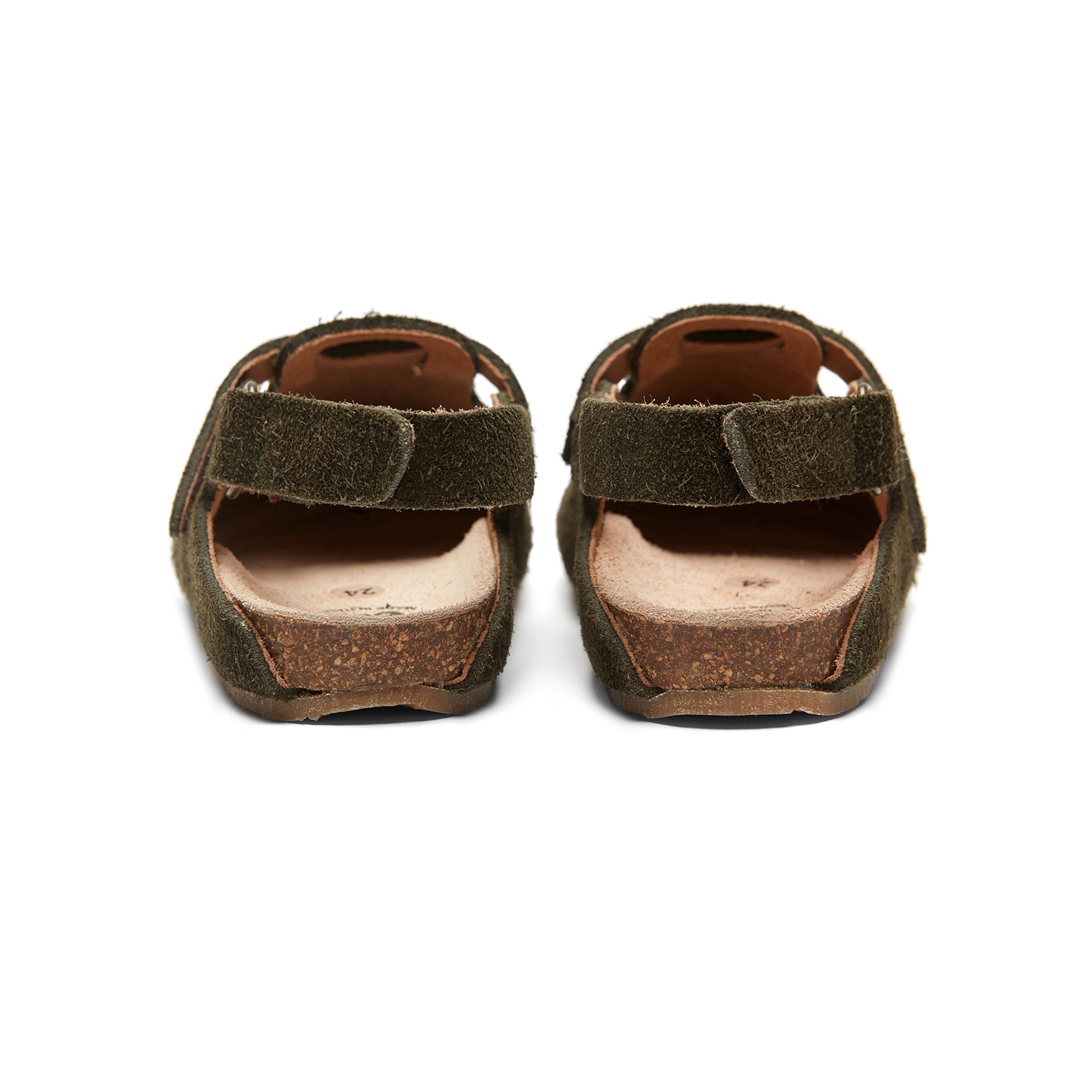 Boys & Girls Dark Brown Slippers With Ankle Strap