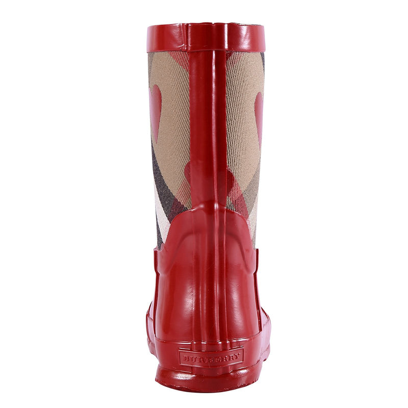Girls Red Rain Boots With House Check & Hearts - CÉMAROSE | Children's Fashion Store - 3