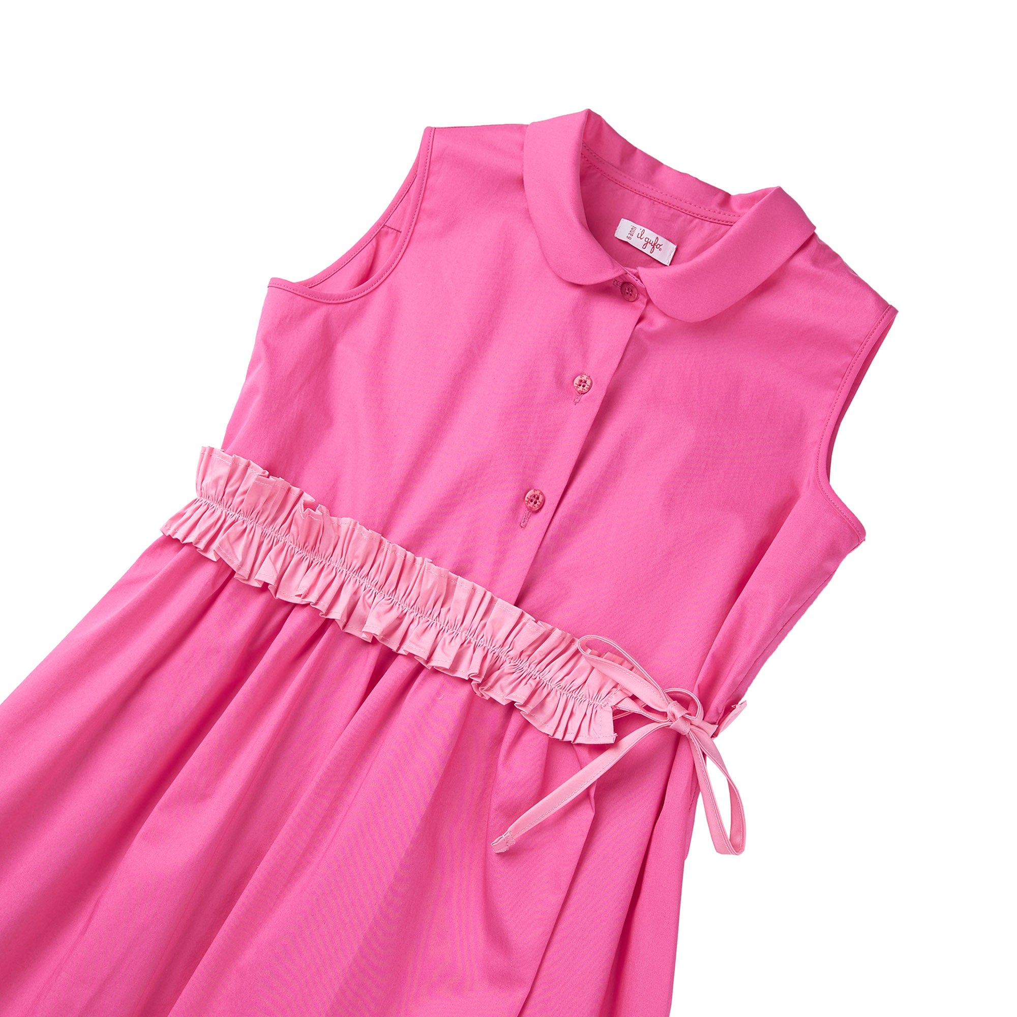 Girls Bright Pink Cotton Dress