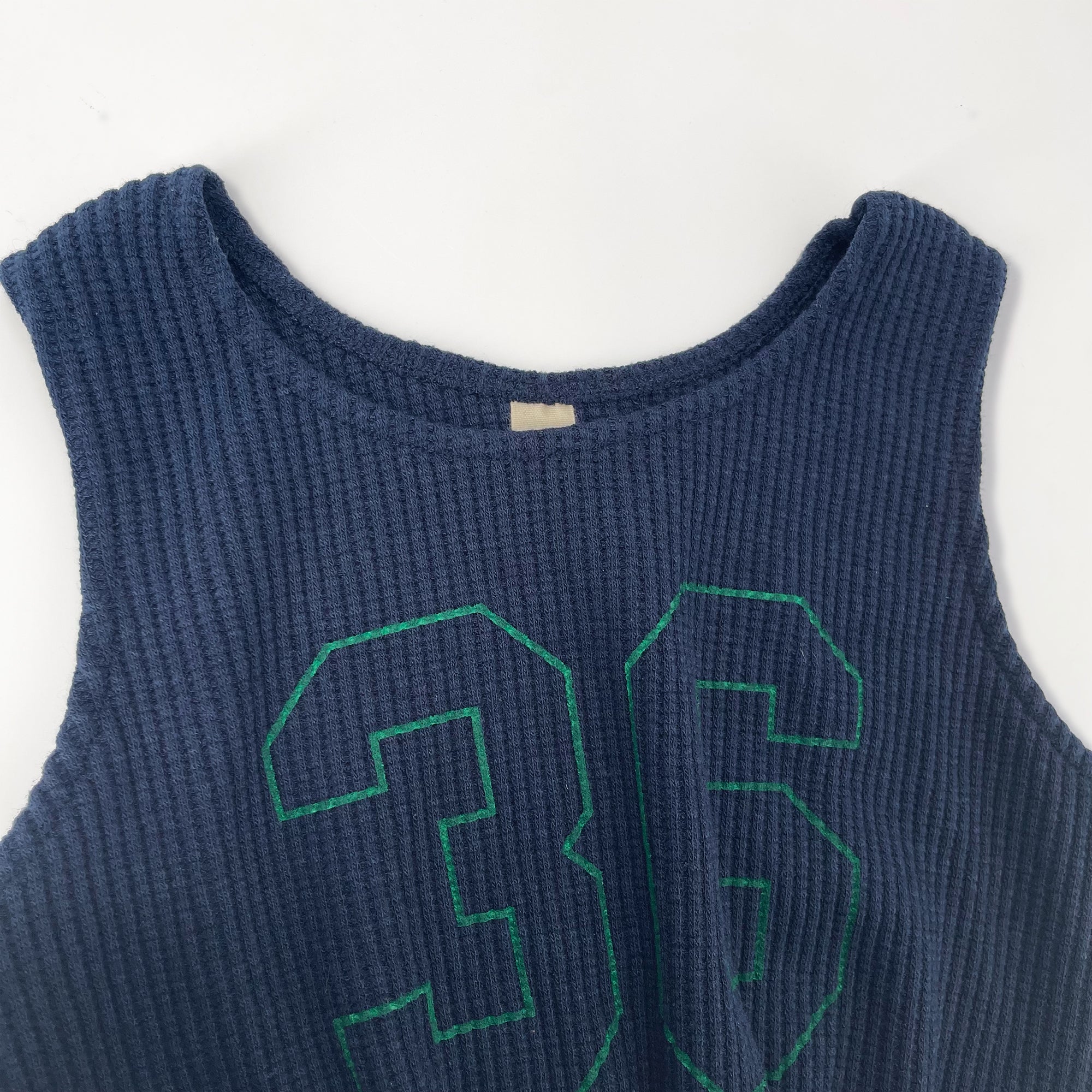 Girls Navy Logo Corduroy Vest