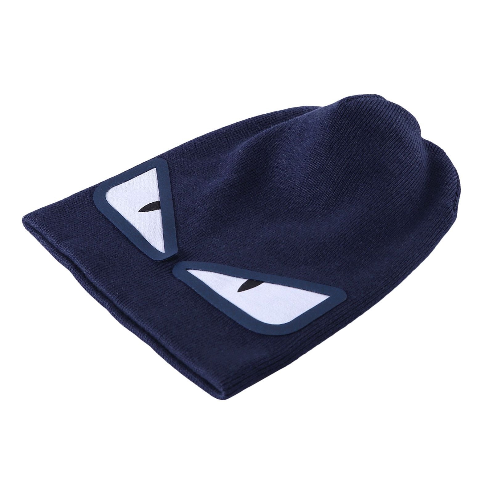 Boys Navy Blue Knitted 'Monster' Eyes Printed Hat - CÉMAROSE | Children's Fashion Store - 3
