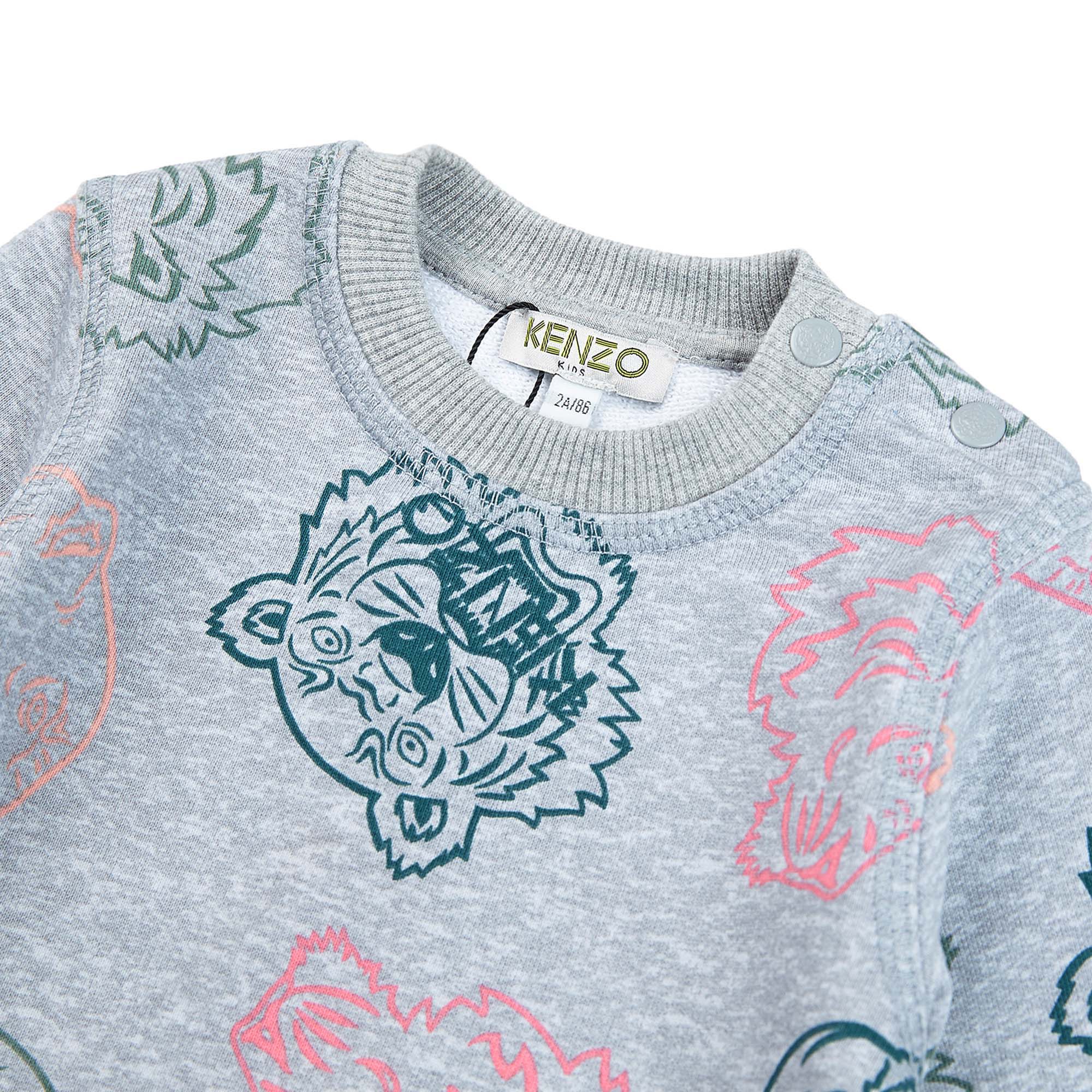 Baby Girls Grey Printing Cotton Top