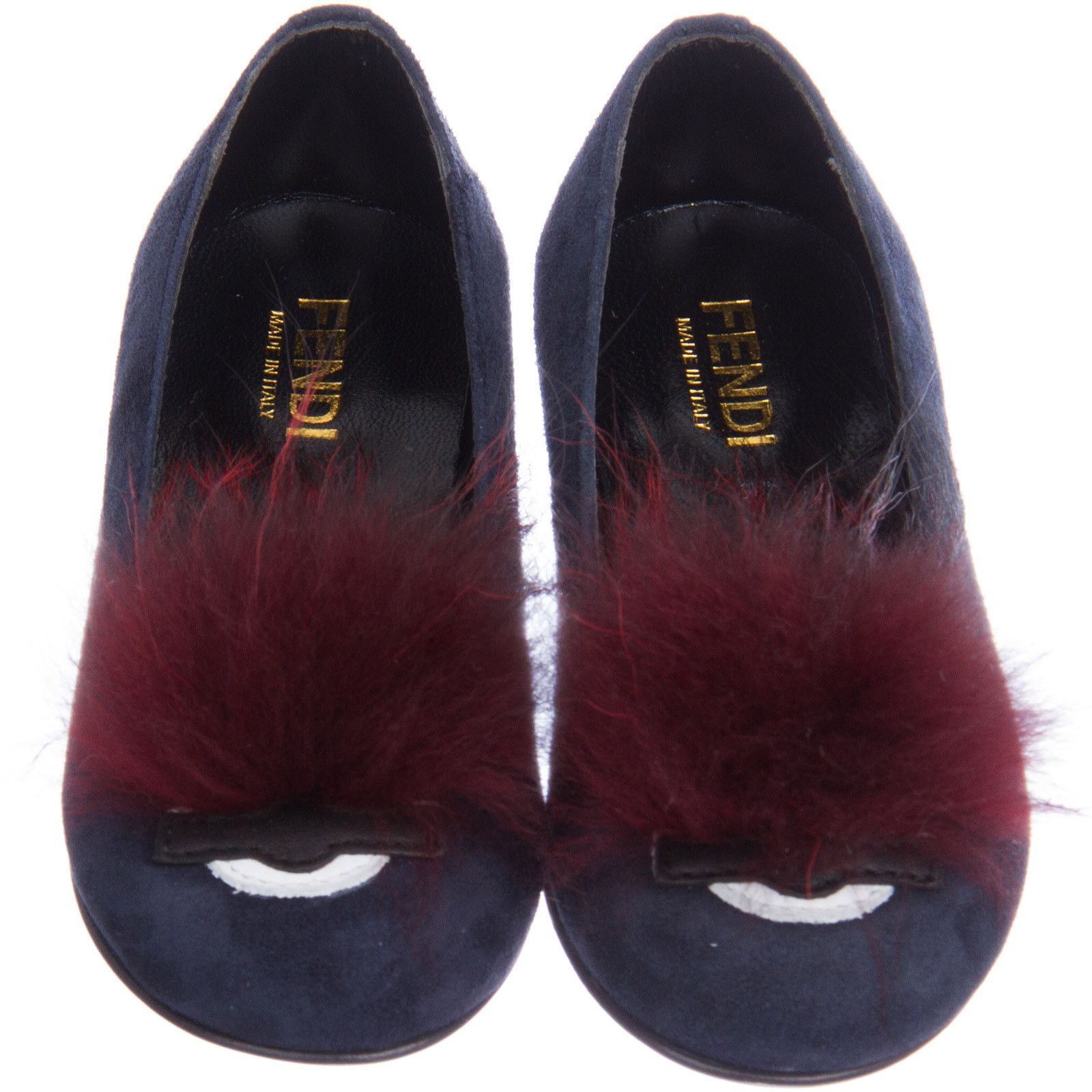 Girls Blue Suede Shoes With Fur Monster - CÉMAROSE | Children's Fashion Store - 3