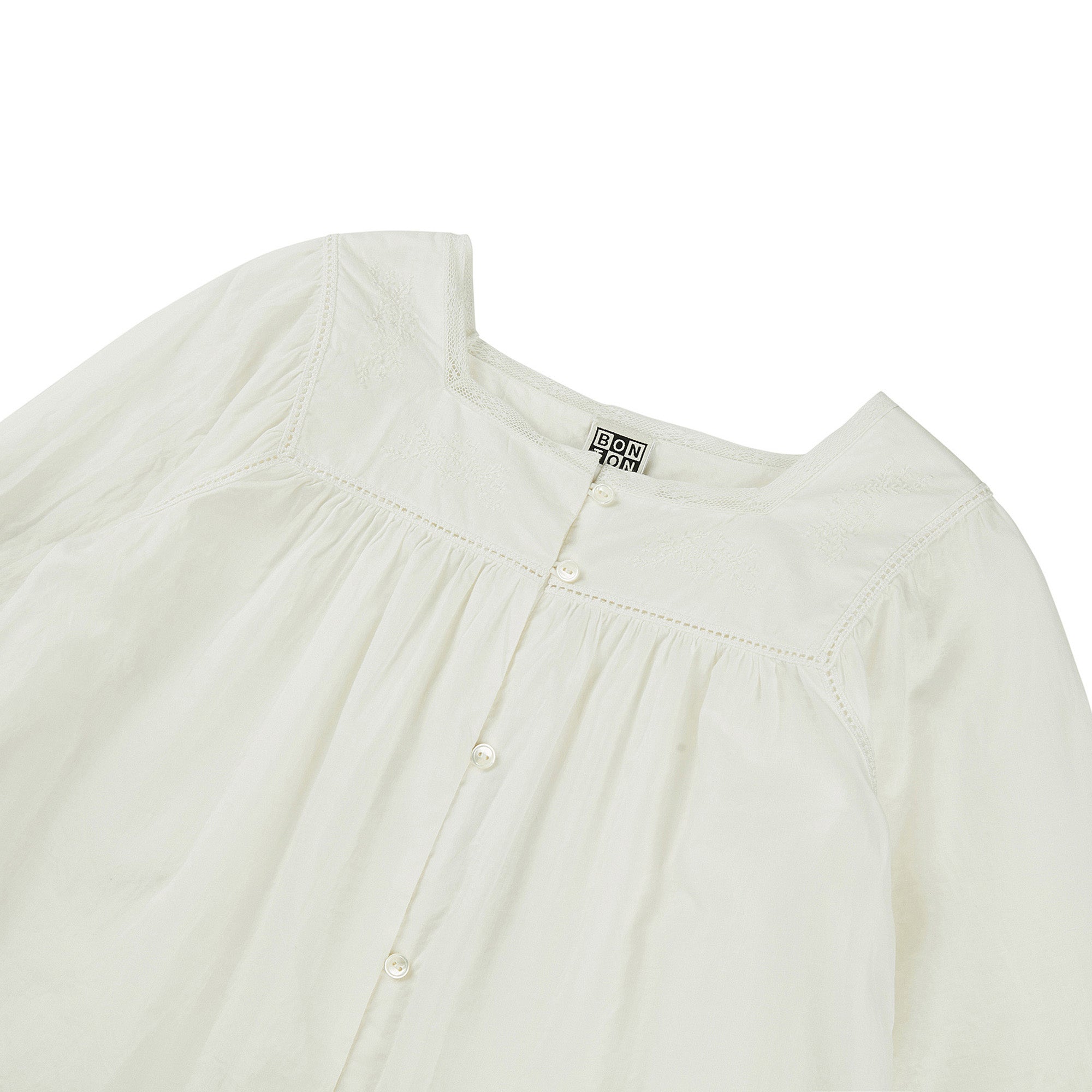 Girls White Embroidered Cotton Top