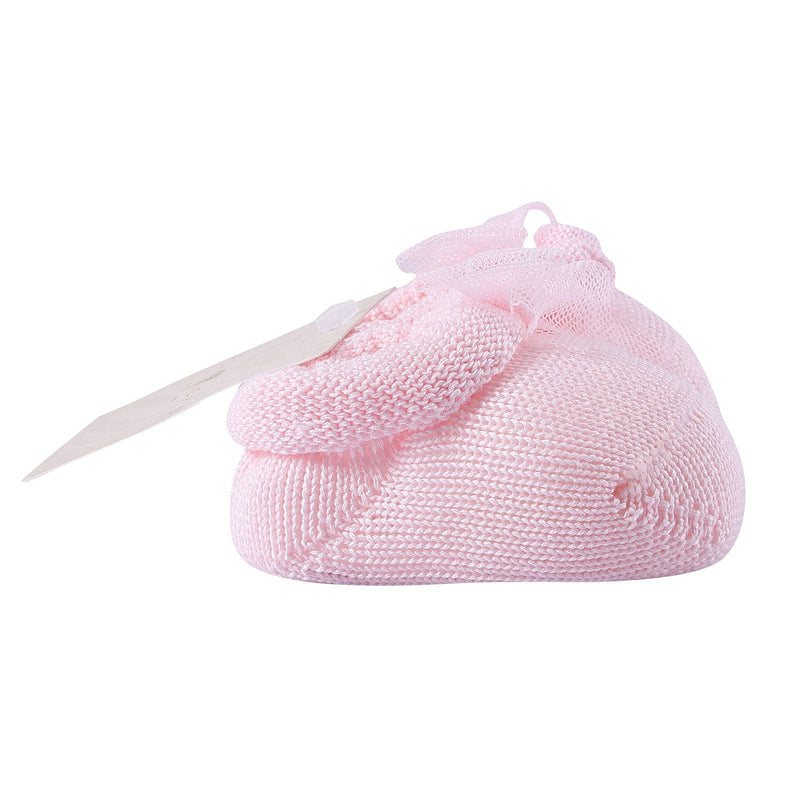 Baby Pink Knitted Cotton Shoes&Hair Band Gift Set - CÉMAROSE | Children's Fashion Store - 3