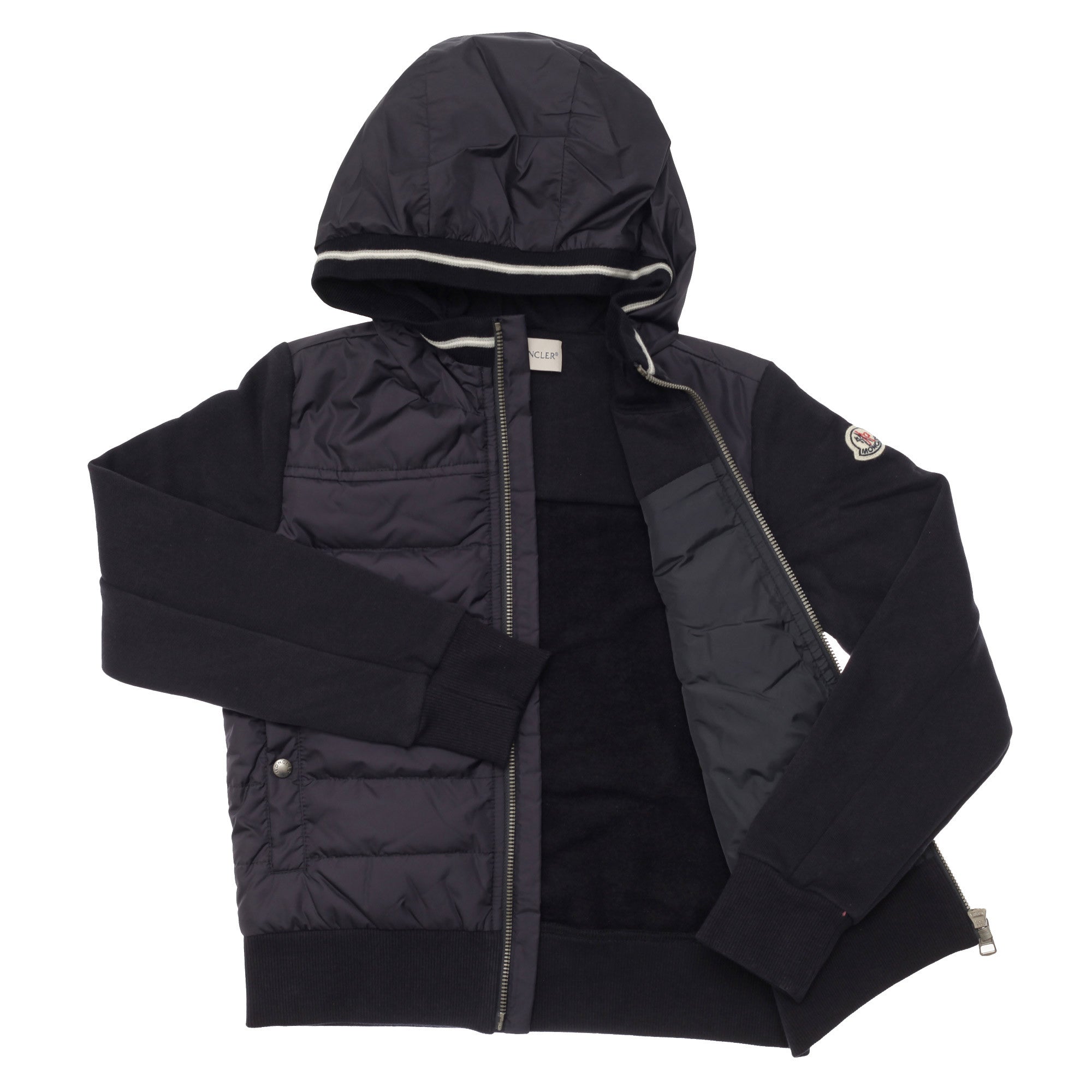 Girls Navy Blue Knitted Hooded Cardigan - CÉMAROSE | Children's Fashion Store - 1