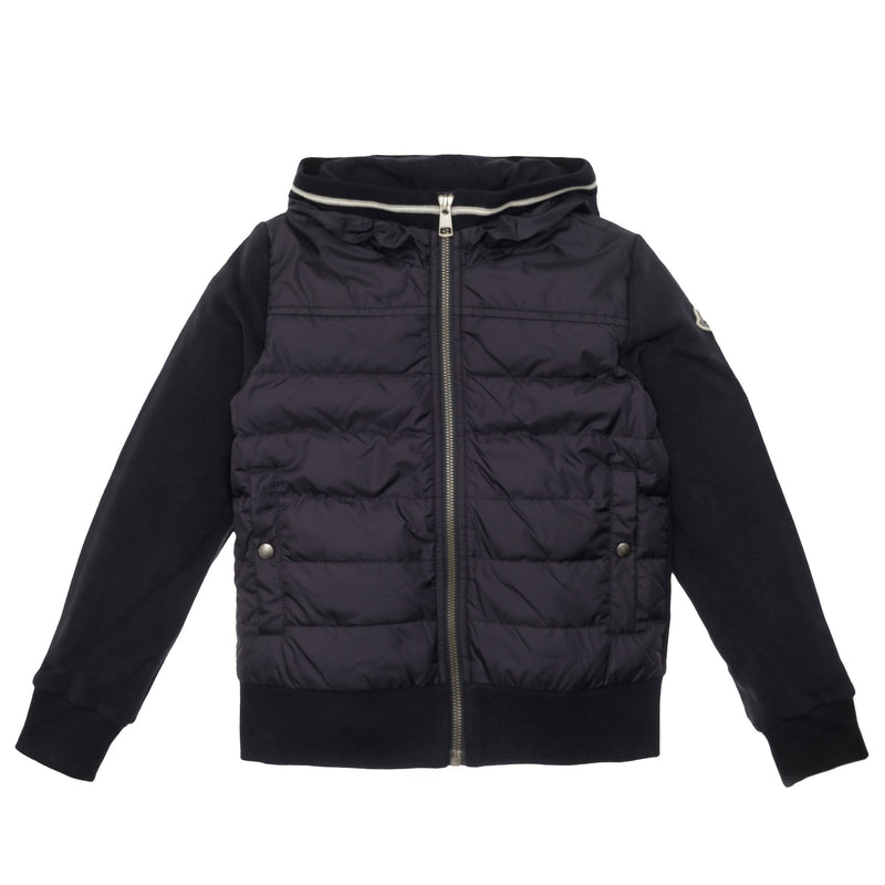 Girls Navy Blue Knitted Hooded Cardigan - CÉMAROSE | Children's Fashion Store - 2
