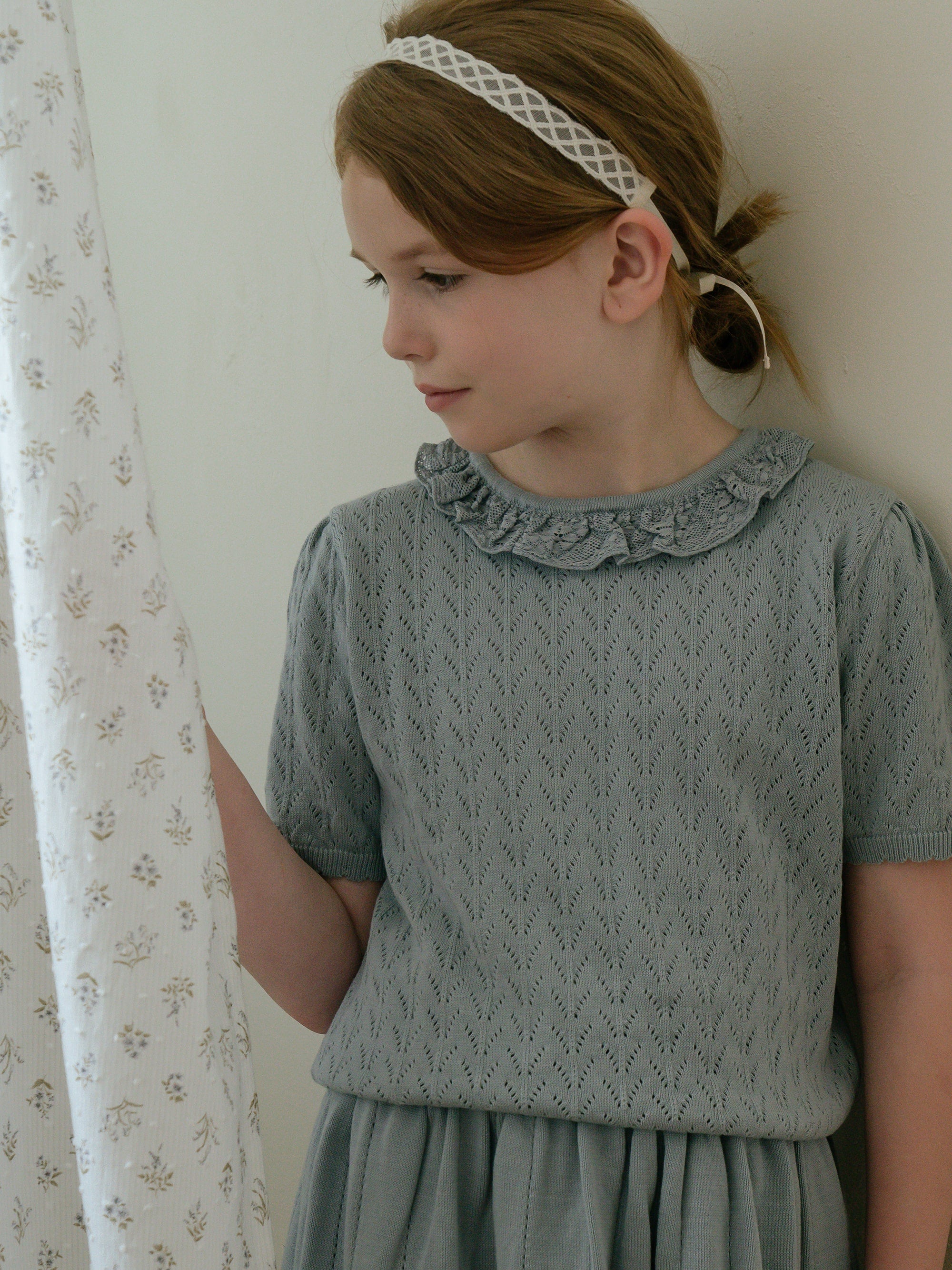 Girls Blue Knit Sweater