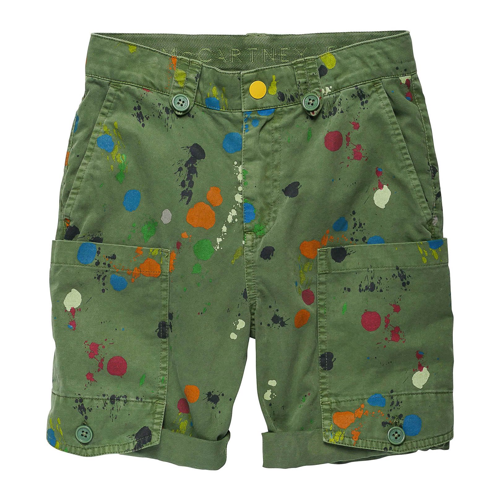 Boys Green Cotton Spot Printed Shorts With Patch Pockets - CÉMAROSE | Children's Fashion Store