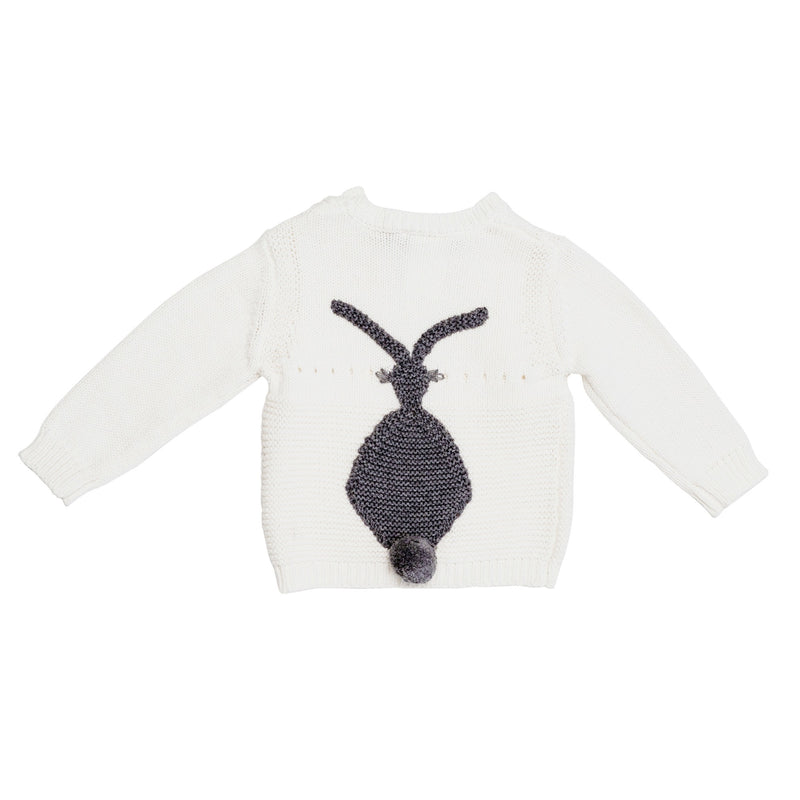 Baby White Bunny Trims Sweater - CÉMAROSE | Children's Fashion Store