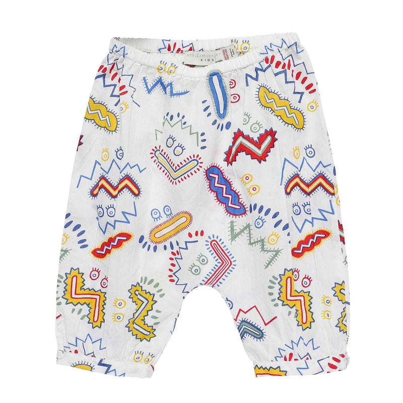 Baby Girls White Zig Zag Printed Cotton Trousers - CÉMAROSE | Children's Fashion Store