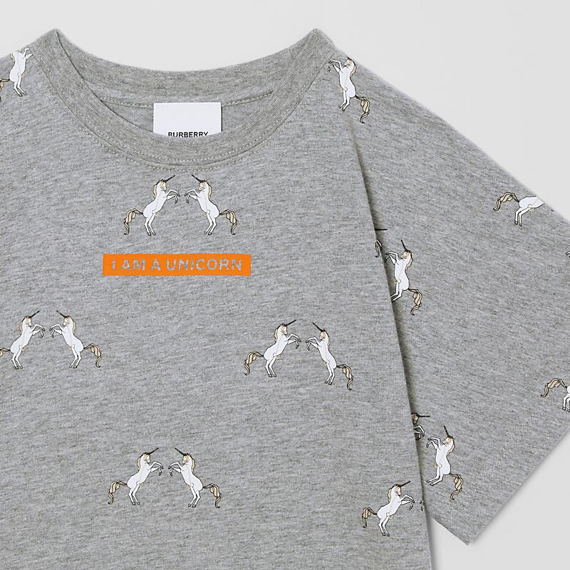 Girls Grey Melange Cotton T-Shirt