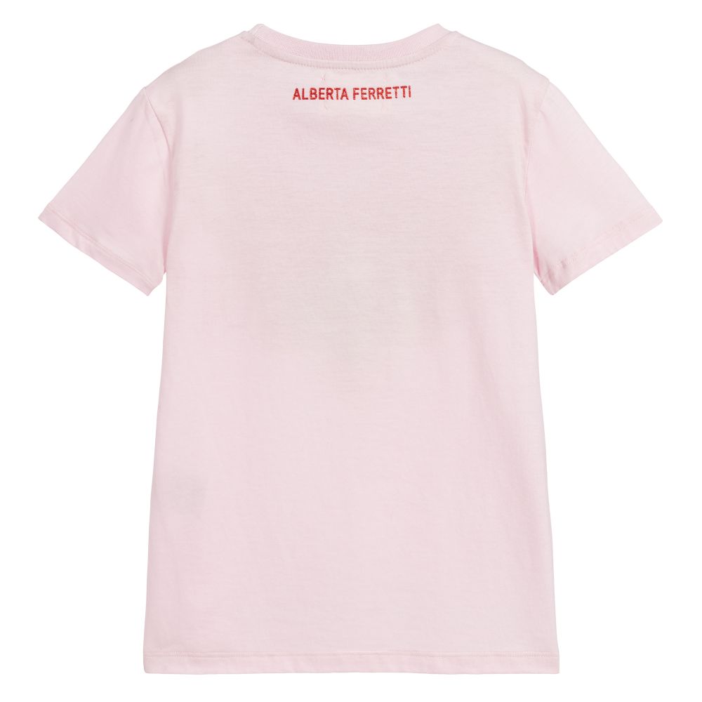 Girls Pink Logo Cotton T-shirt