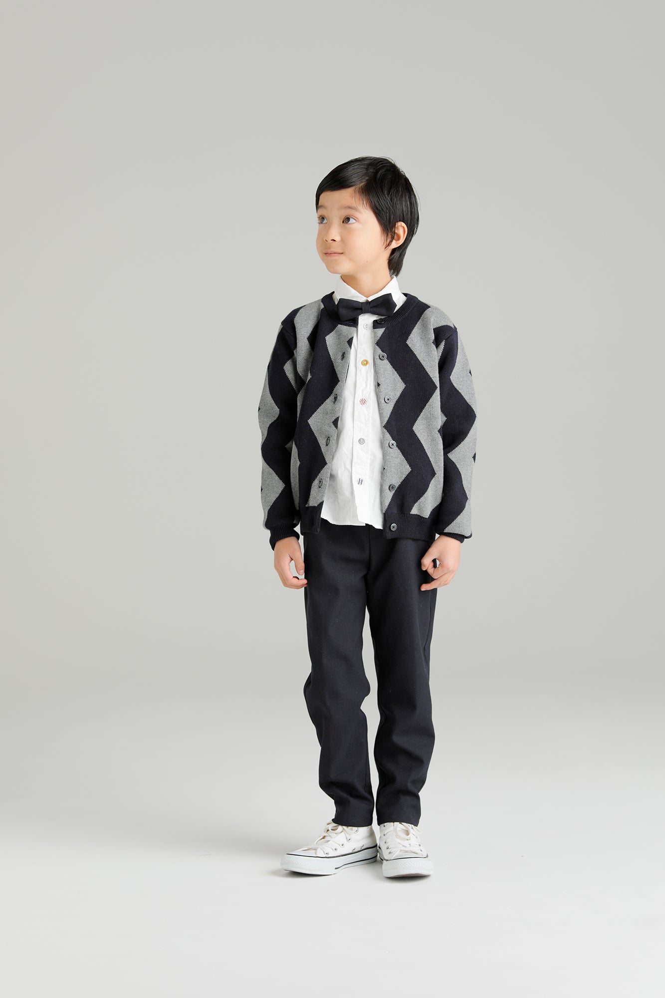 Boys & Girls Grey Striped Cotton Cardigan
