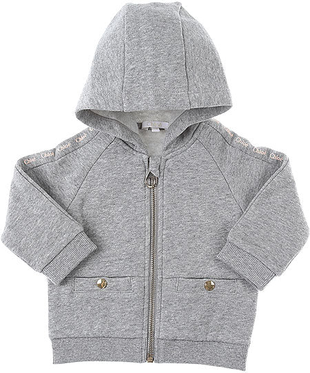 Baby Girls Grey Hooded Cotton Cardigan