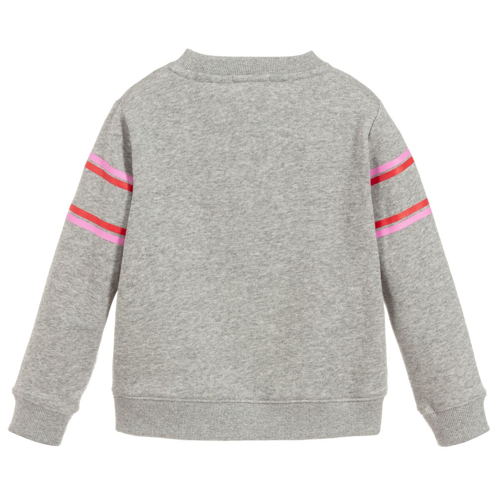 Girls Grey Logo Cotton Sweatshirt