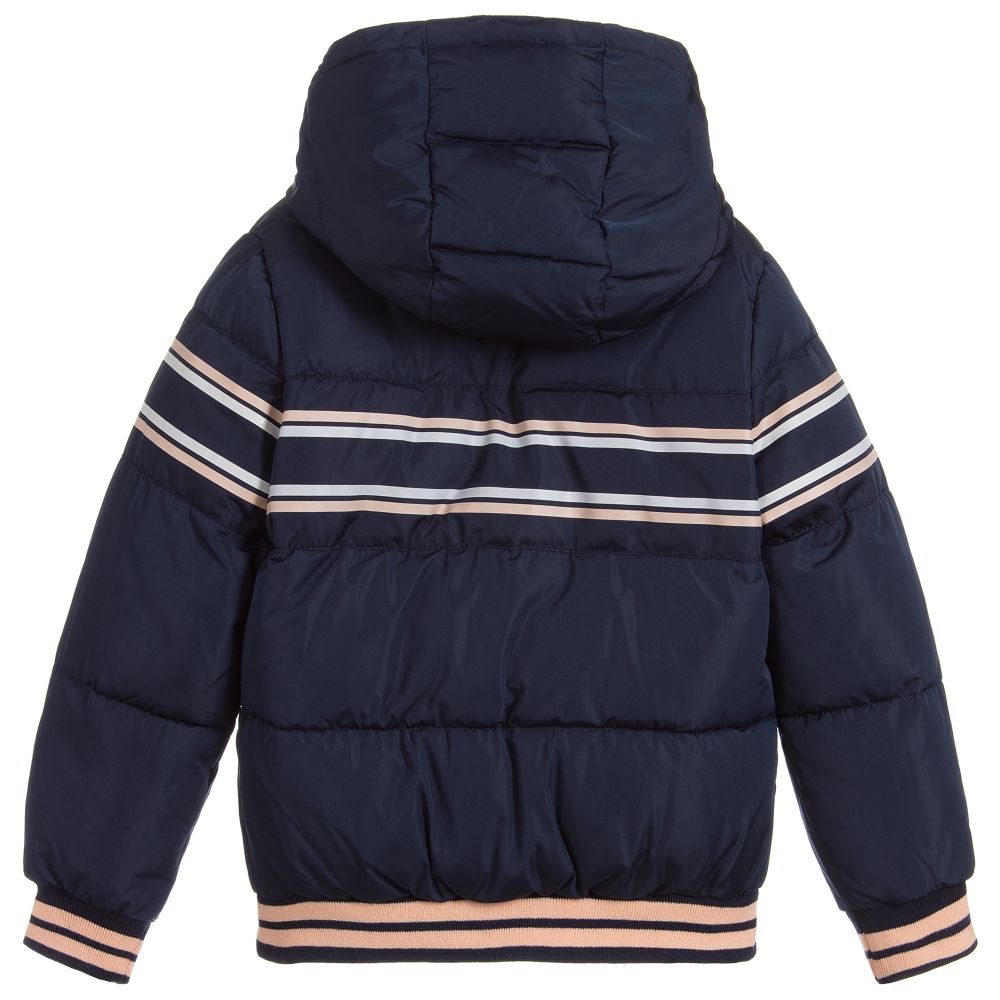 Girls Blue Hooded Zip Jacket