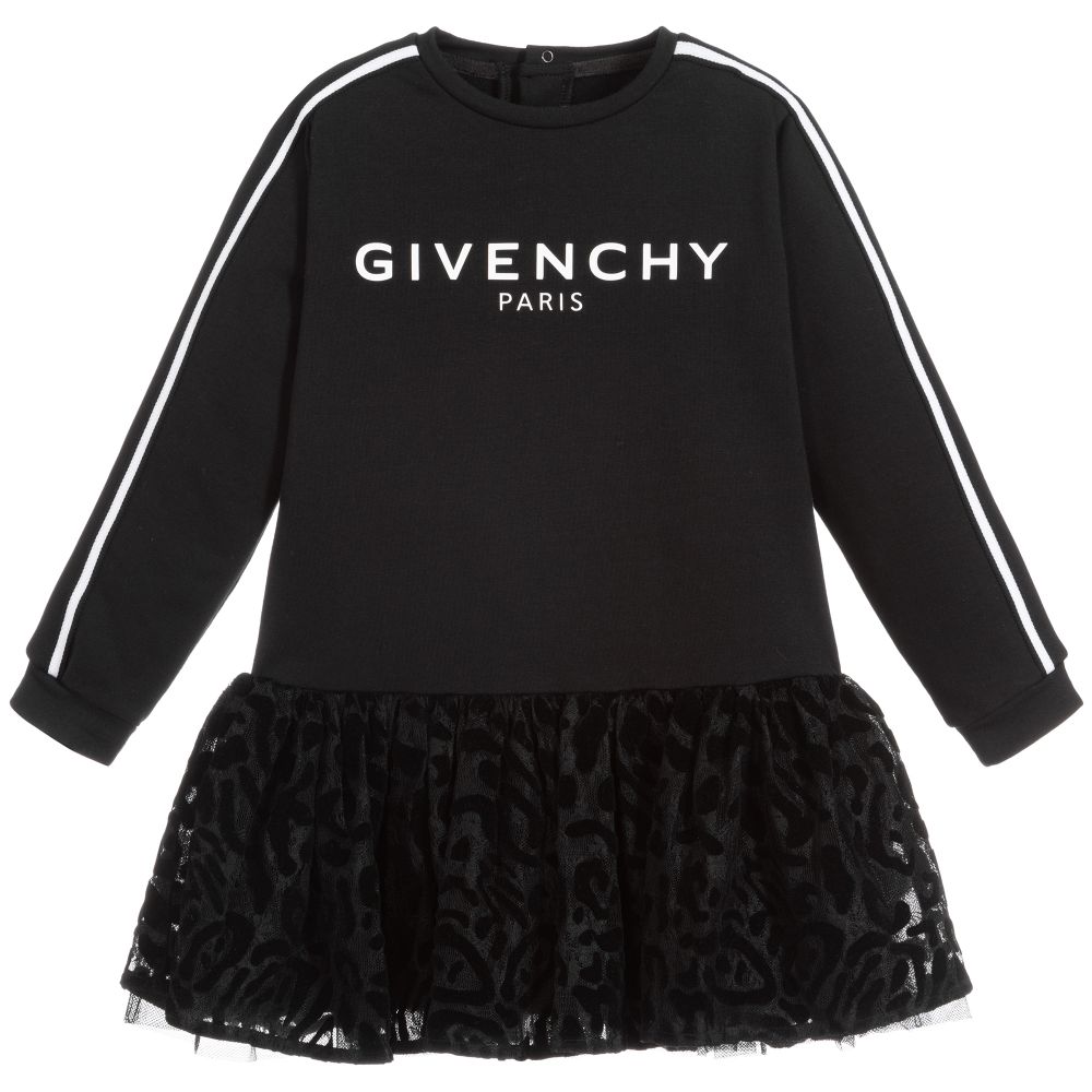 Baby Girls Black Jersey & Tulle Dress