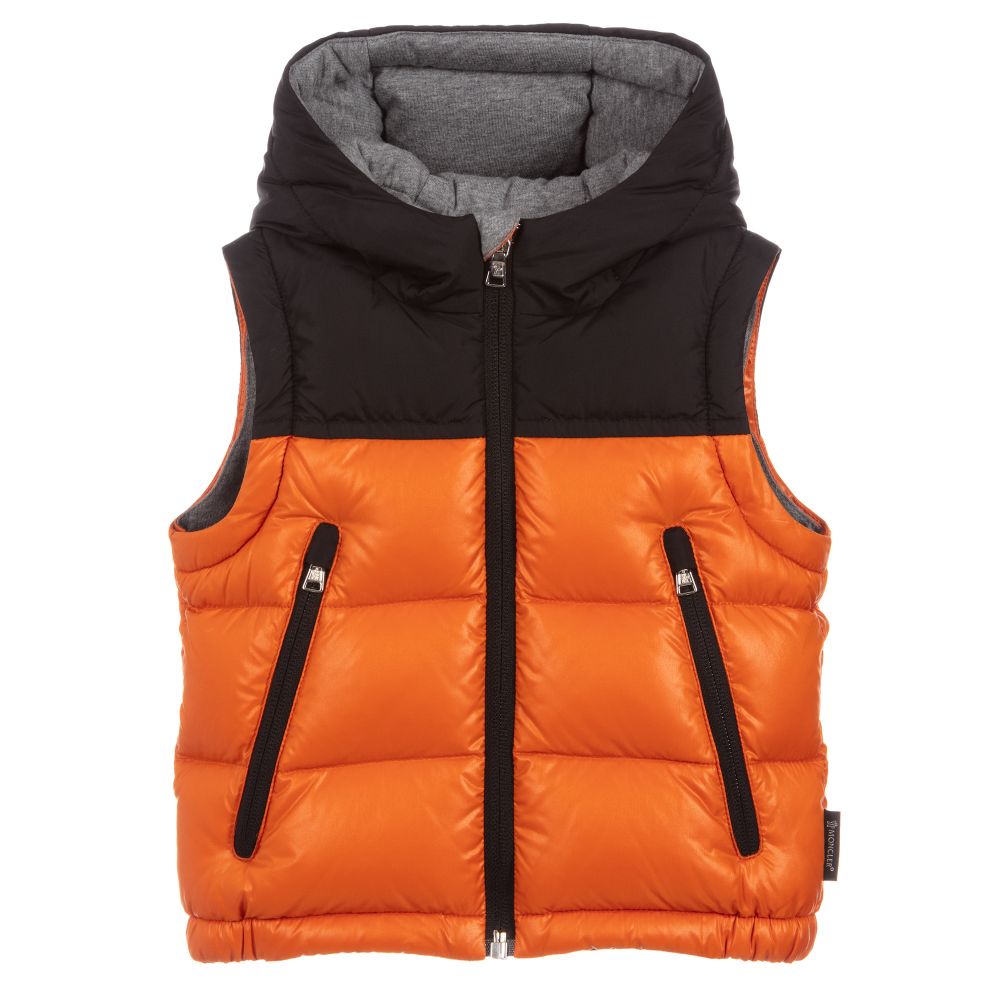 Baby Boys Orange "DUC" Padded Down 2-in-1 Jacket