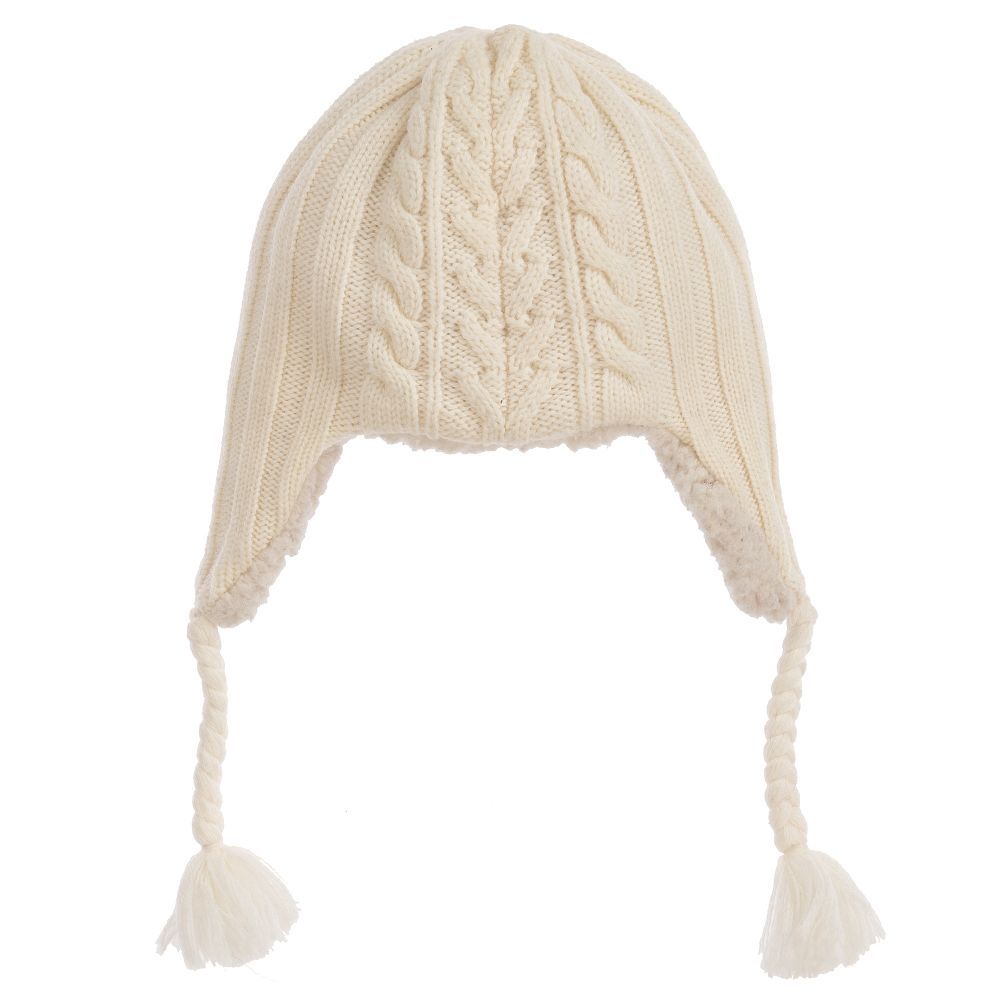 Boys & Girls White Wool Hat