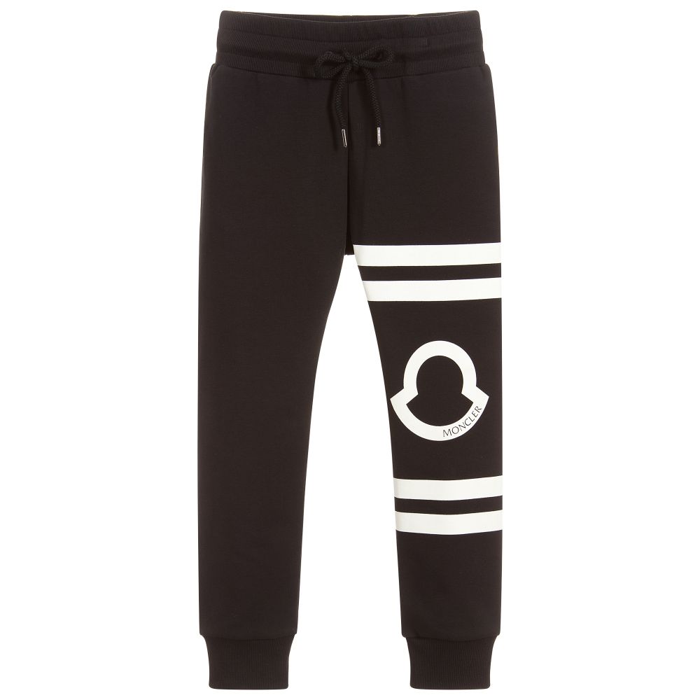 Girls Black Logo Cotton Trousers