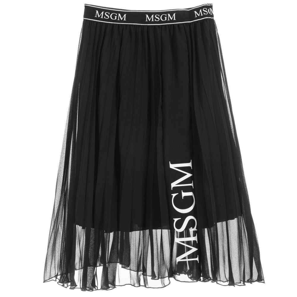 Girls Black Chiffon Skirt