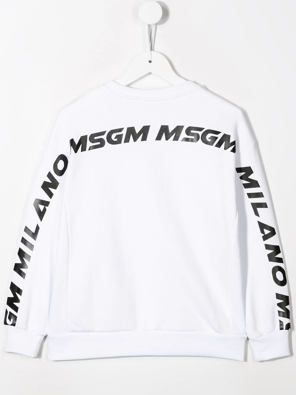 Boys & Girls White Logo Cotton Sweatshirt