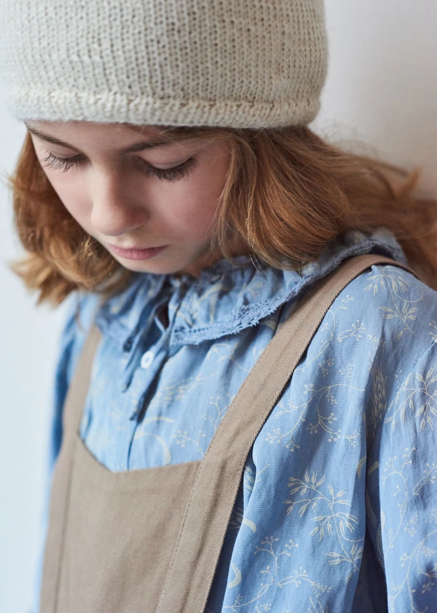 Baby Girls Blue Flower Printed Cotton Top