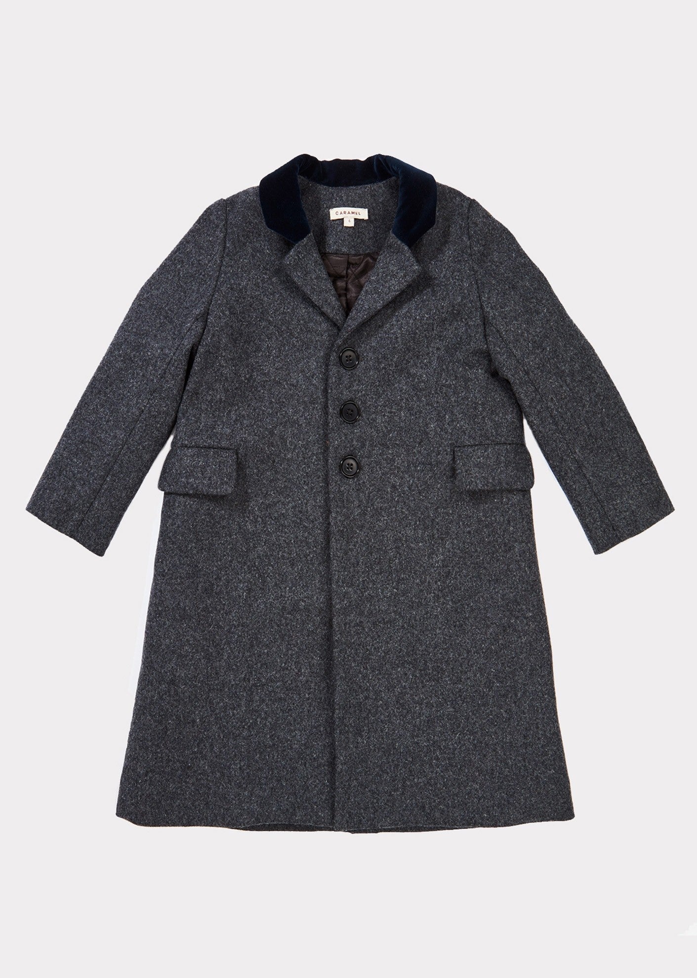Boys Dark Grey Wool Coat