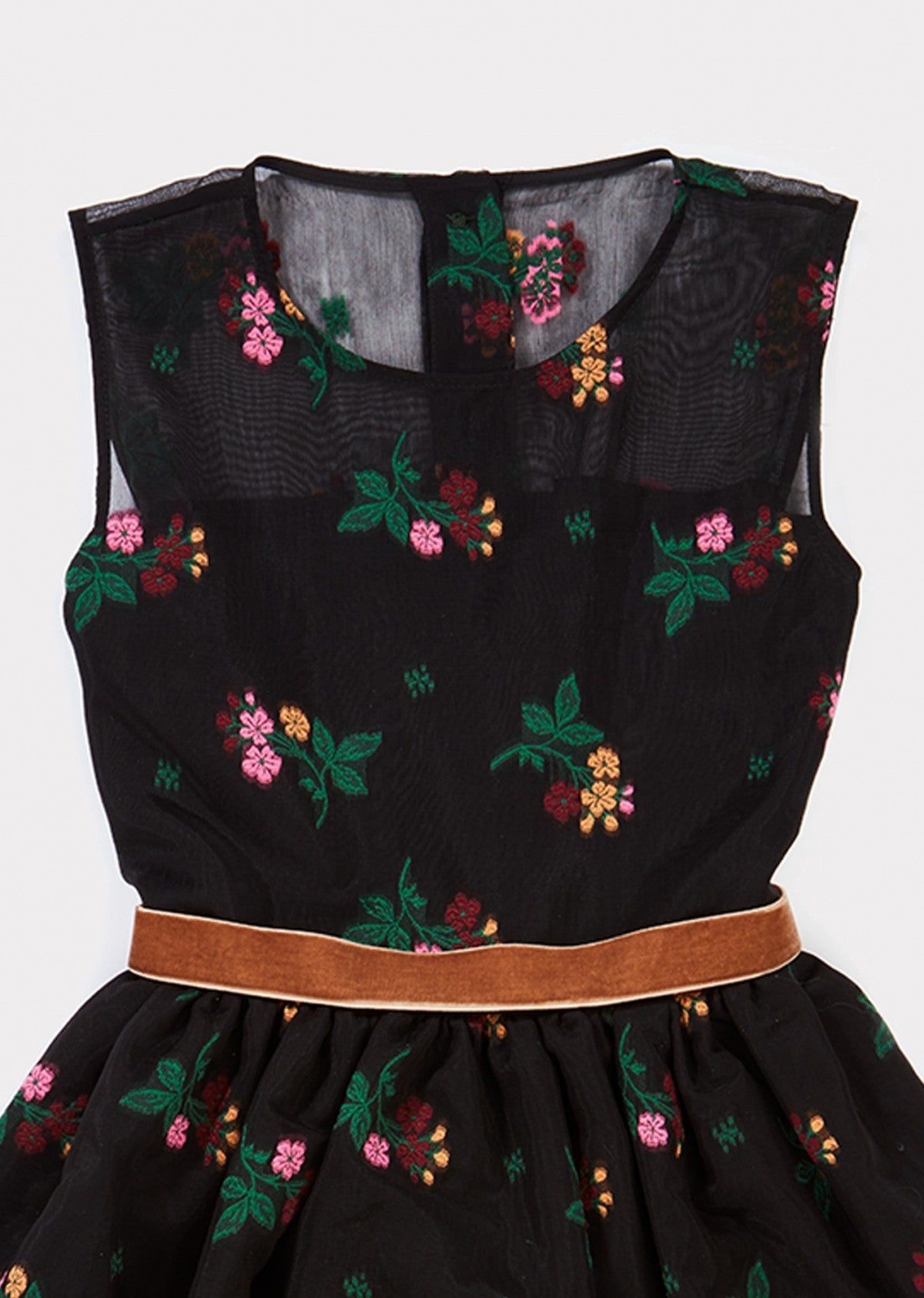 Girls Black Party Organza Dress