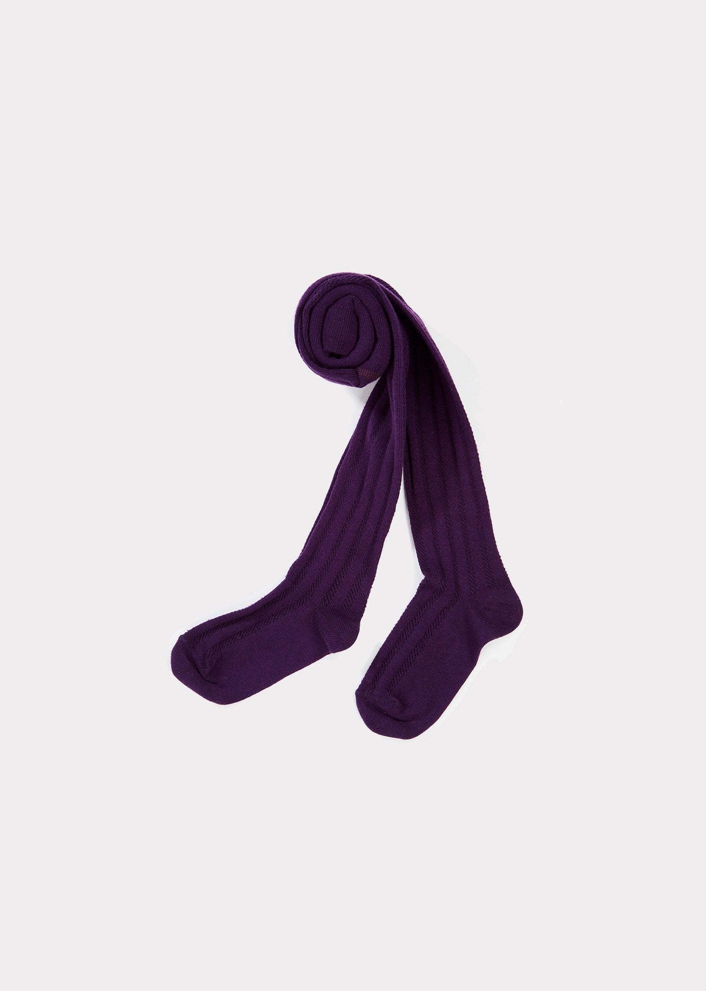 Girls Purple Cotton Tights